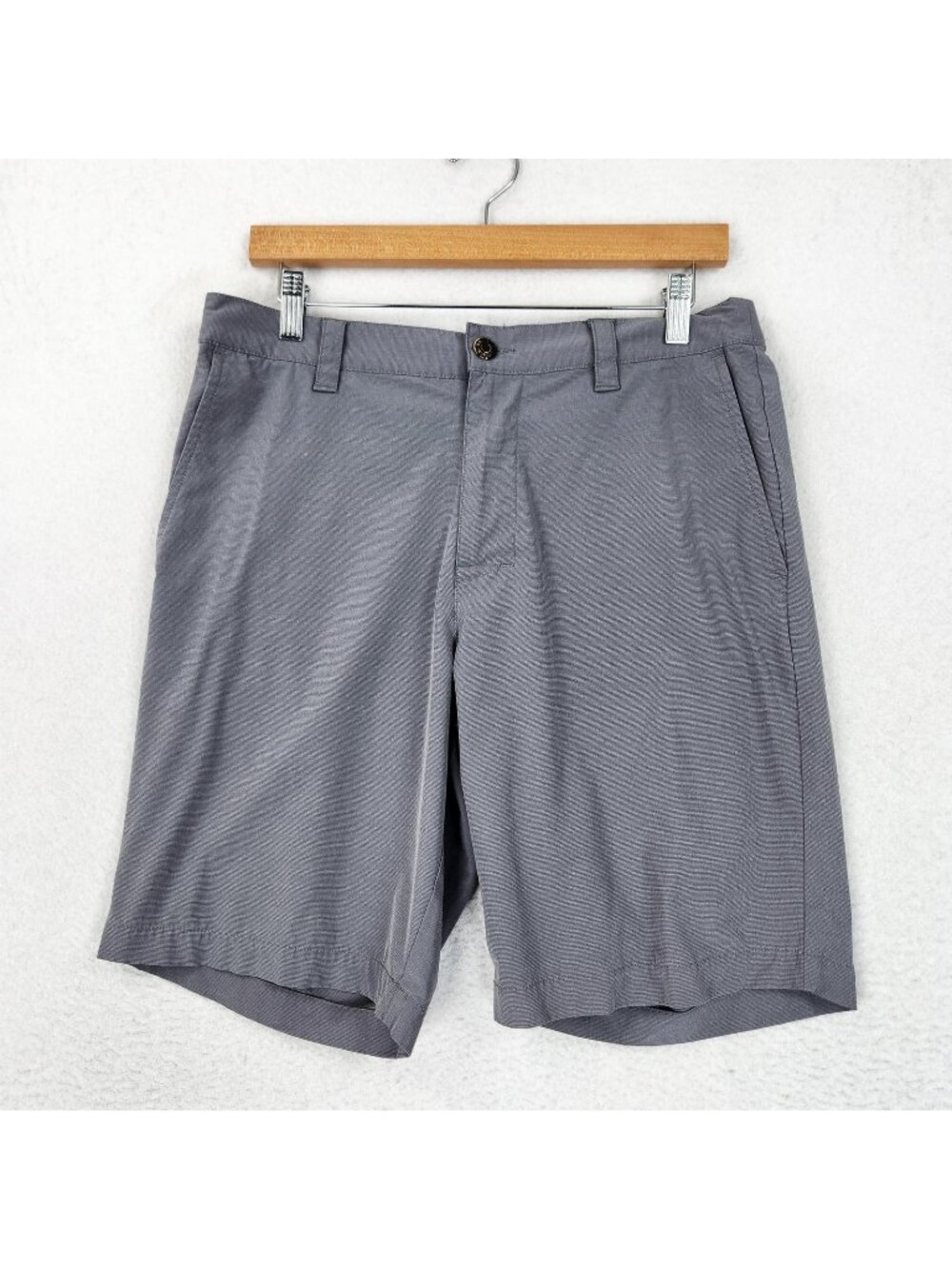 Banana Republic Shorts Men 34 Gray Chino Stretch Elastic Waist Flat Front Casual